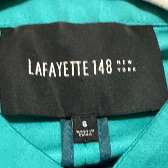 Lafayette 148 New York Women’s Teal Blazer Jacket Size 6 - Picture 6 of 7